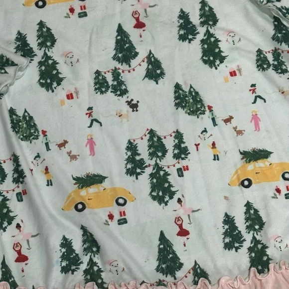 SweetHoney Christmas Tree Town Pajamas Nightgown Matching Doll Gown Set size 12 - Picture 2 of 3